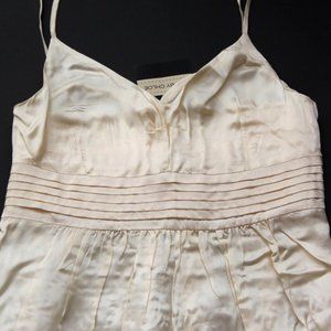 ✨SOLD! Designer See By Chloe Cute Beige Peach 100% Silk Dress Bow Classy Chic ✨